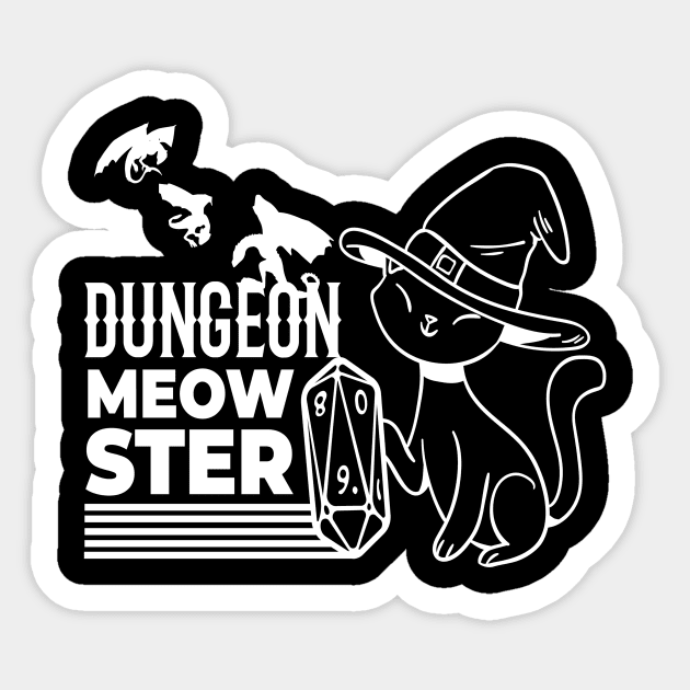 Dungeon Meowster Nerd Cat Sticker by MooonTees